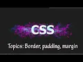 CSS Essentials for Beginning Border Padding Margin Part 04