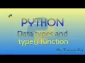 data type in python type function