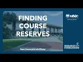 Finding Course Reserves