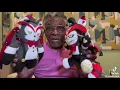 Keith David playing with his husk plushies
