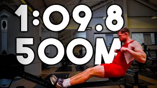 1 09 8 500m WORLD RECORD on the Rowing Machine Phil Clapp