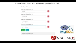 AngularJS PHP Mysql Add Dynamically Remove Input Fields