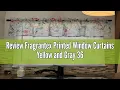 Review Fragrantex Printed Window Curtains Yellow and Gray 36 inch Sheer Cafe Tier Curtains Linen Mul