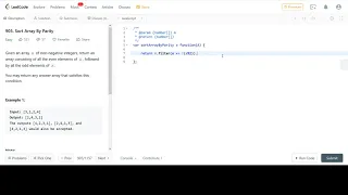 LeetCode 905 Sort Array By Parity JavaScript Solution One Line