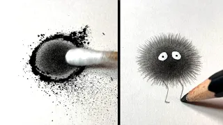 La Technique secrète.. pour Dessiner des Noiraudes FLUFFY ! Ghibli :)