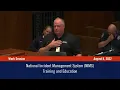 National Incident Management System NIMS Training and Education Work Session - August 8 2022
