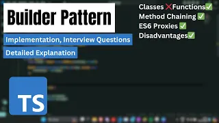 Builder Pattern in Typescript Learn Method Chaining ES6 Proxies etc