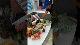 Finding fresh fruit and vegetables in a remote island while sailing #sailingfamily #travel #sailboat