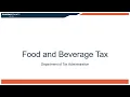 Presentation on Food and Beverage Taxes Fairfax County