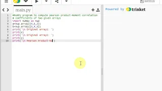Python NumPy program to compute pearson product-moment correlation coefficients