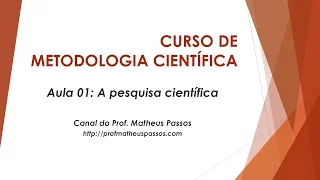 Domine a Metodologia Científica com Prof. Matheus Passos