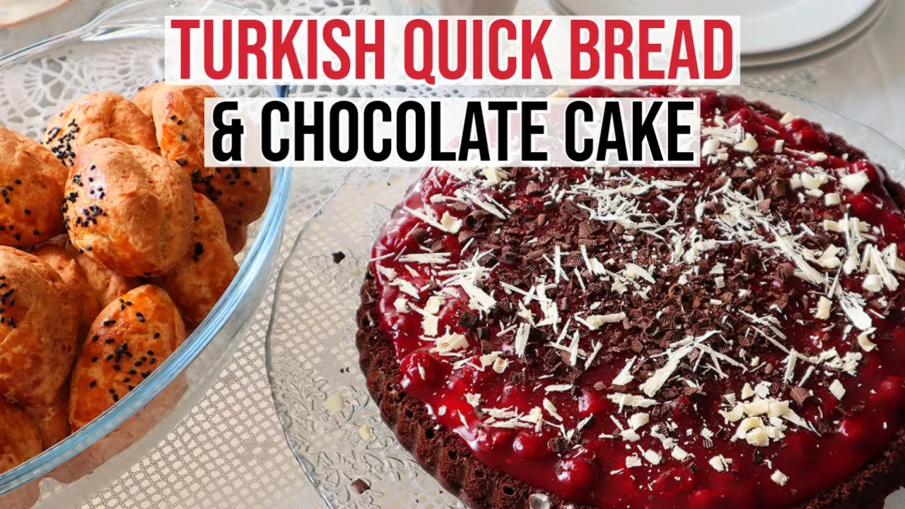 Turkish Quick Bread Pogaca & Chocolate Cherry Cake
