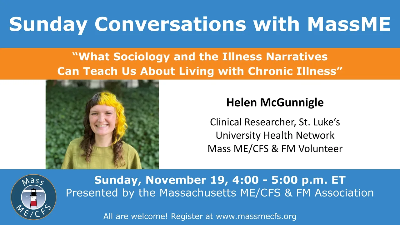 Sunday Conversations November 2023 - Sociology and the Illness Narratives with Helen McGunnigle