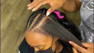 She Doubled Back For This Style Half Sew - Stitch Braids