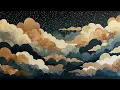 Vintage Gold Cloud Tapestry 4K Frame TV Art for Samsung Frame TV