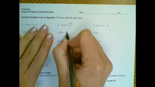 Lesson 2 Unit 2 Function Notation Practice - 3