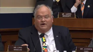 Rep Billy Long drowns out protester with auction call in Twitter hearing