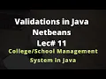 Form and Input Validation in Java Netbeans