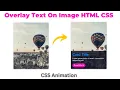 HTML Overlay Text On Image CSS Animation CSS Hover Effects
