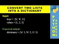 Convert two lists into a dictionary Python shorts