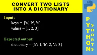 Convert two lists into a dictionary Python shorts