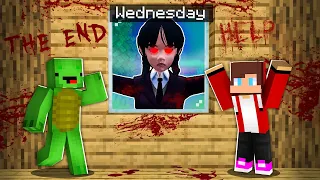 Download Wednesday Outside the Window Sneaked into the House of JJ and Mikey in Minecraft - Maizen MP3
