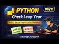 Python Program to Check Leap Year Hindi Python Tutorial