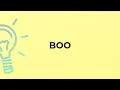 What is the meaning of the word BOO