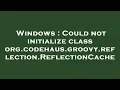 Windows Could not initialize class org codehaus groovy reflection ReflectionCache