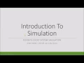 Introduction to Simulation System Modeling and Simulation