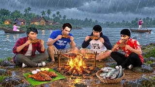 Doston ka Camping Rain Tandoori Fish Fry Desi Street Food Hindi Kahaniya Moral Stories Comedy Video