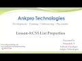 CSS Lesson 8 - CSS List Properties