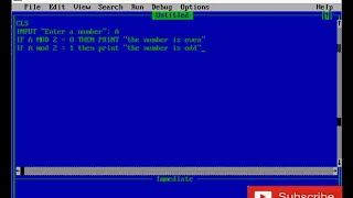 Qbasic program to determine a number odd or even with looping Statement