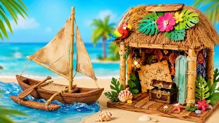 Petualangan Tropis DIY! 🏝️ Kapal Bajak Laut, Rumah Mini & Hutan 🌴