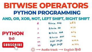 Bitwise Operators in Python Bitwise AND OR XOR NOT LEFT SHIFT RIGHT SHIFT Operators