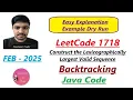 Construct the Lexicographically Largest Valid Sequence LeetCode 1718 Java Code Developer Coder