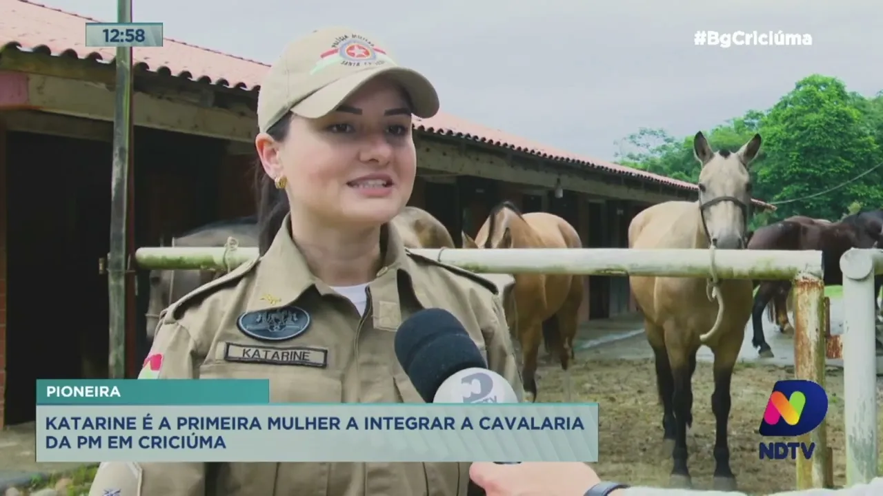 Policial se torna primeira mulher a integrar cavalaria da PM em Criciúma