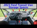 2023 Ford Transit Van Interior Storage