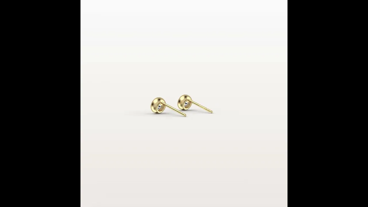 Round Brilliant Lab-Grown Diamond Bezel Studs in 14K Solid Gold / Platinum