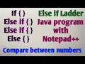 If with Else if Ladder in Java Program with Notepad