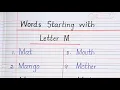 Words Starting with M