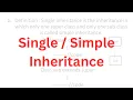 Single Inheritance in Java Single Inheritance in Java Program Simple Inheritance in Java