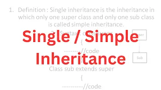 Single Inheritance in Java Single Inheritance in Java Program Simple Inheritance in Java