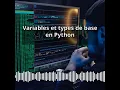 Variables et types de base en Python Expert CyberSecurite DevSecOps Developper PenTester