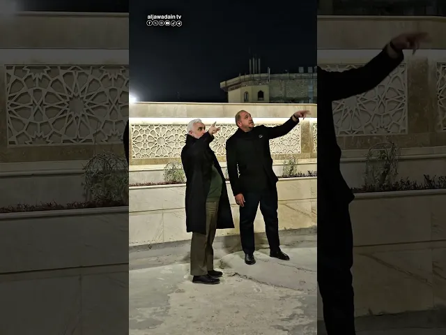 الأمين العام للعتبة الكاظمية المقدسة الدكتور حيدر حسن الشمري في جولة ليلية على المشاريع الهندسية.