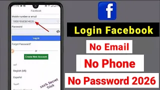 How To Login Facebook Account Whitout Email And Phone Number 2026