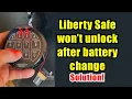 Liberty Safe Won t Unlock After Battery Change Solution