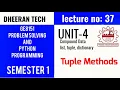 GE8151 PROBLEM SOLVING AND PYTHON PROGRAMMING PSPP Manojkumar Lectures tuple methods