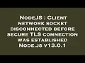 NodeJS Client network socket disconnected before secure TLS connection was established Node js v13