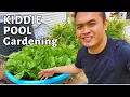 Growing food with kiddie pool gardening cheap method for gardening container gardening